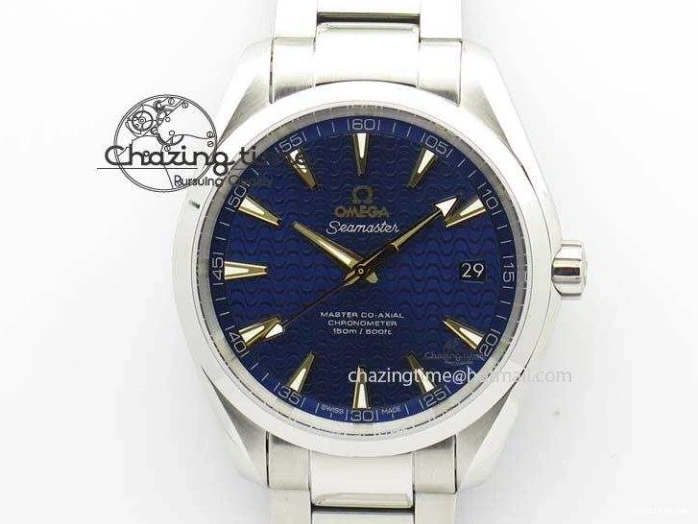 0505 Aqua Terra “James Bond” SS V6F 1:1 Best Edition Blue Textured Dial On SS Bracelet A GoodFit 8202